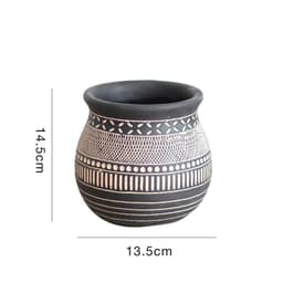 image-African Elements Cement Decorative Flower Pots Jars Retro Art Planting Trees Soil Culture High-End Gardening Bohemia