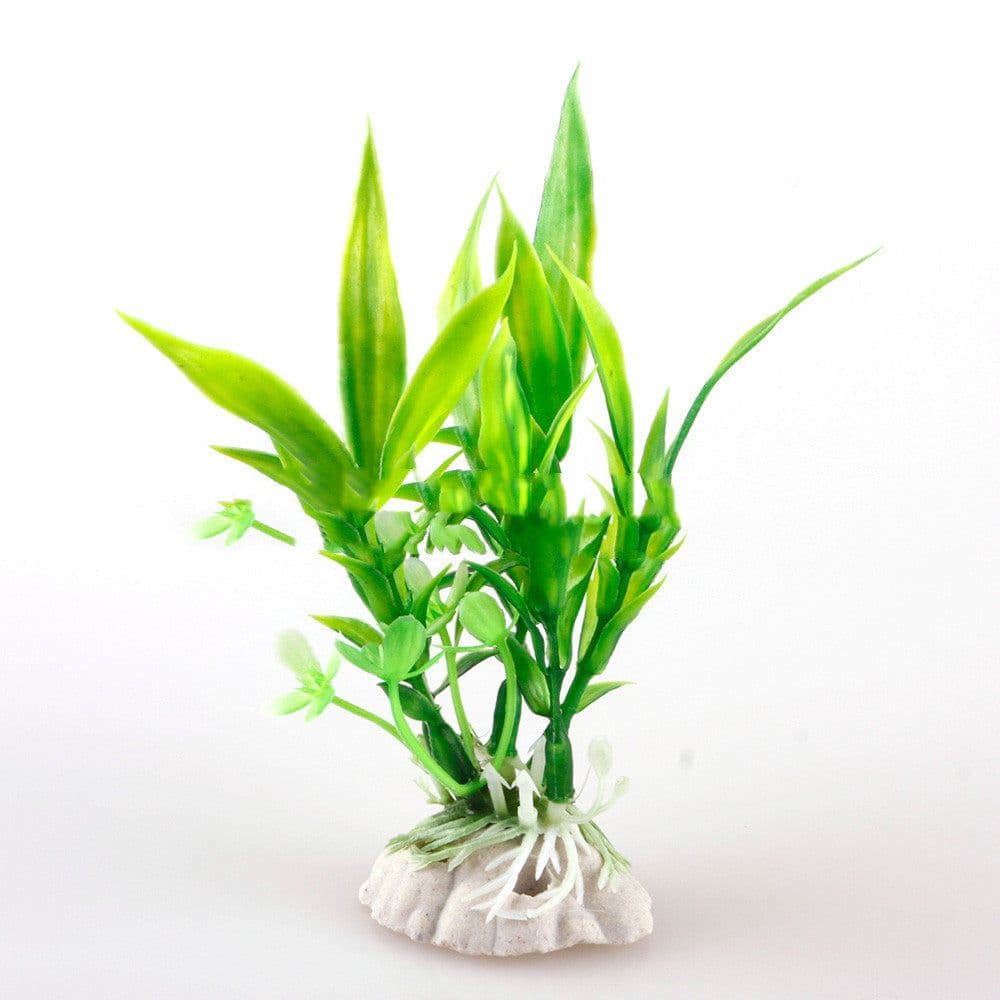 image-Simulation Of Aquatic Plants Wholesale Fish Tank Landscaping Simulation Plants Ornamental Plastic Short Aquatic Plants 2 Color Bamboo Leaves