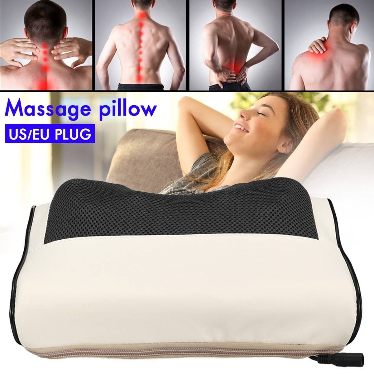 image-Heated Electric Pillow Relax Shoulder Pillow Massage Pillow Neck Massager Infrared Heating Massage Shoulder Heated Fingertip