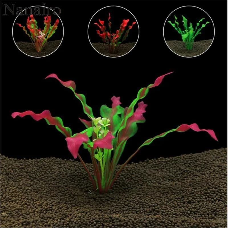 image-Fish Tank Decoration Simulation Water Plants Aquarium Landscaping Scenery Plastic Flowers Water Plants Crafts Gifts Water Plants Ca12-N