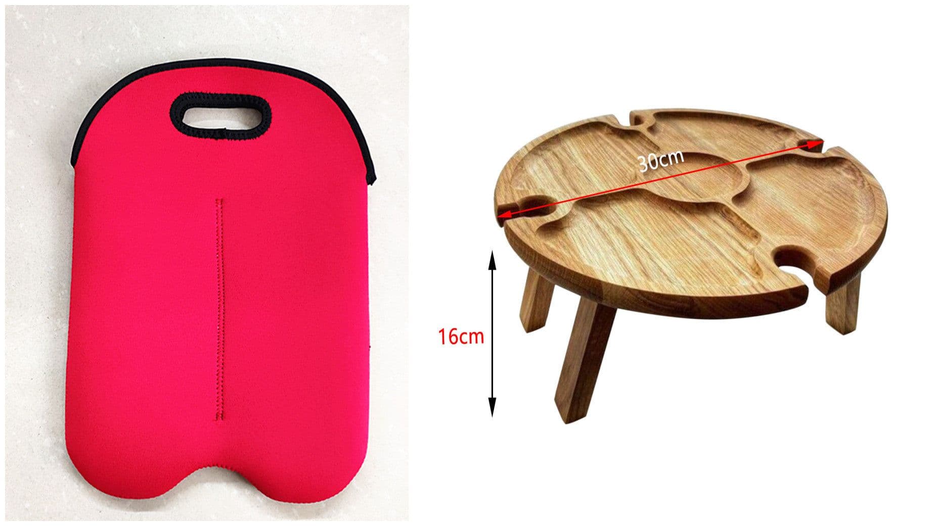 image-Wooden Outdoor Folding Picnic-table With Glass Holder 2 In 1 Wine Glass Rack Outdoor Wine Table Wooden Table Easy To Carry Wine