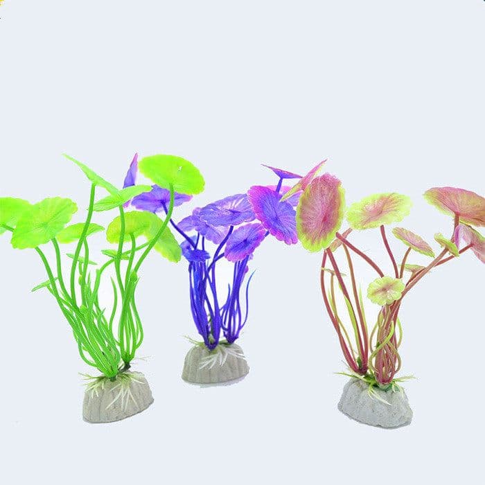 image-Simulation Of Water Plants Lotus Leaves Small Water Plants Aquarium Supplies Fish Tank, Aquarium Environmentally Friendly Landscaping 10Cm Fish Tank Foreground Water Plants