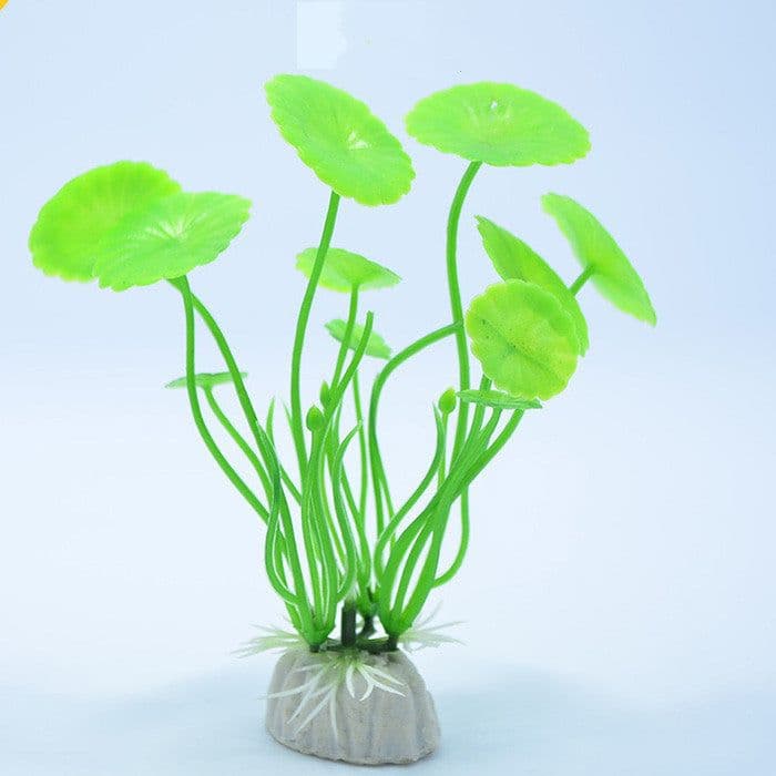 image-Simulation Of Water Plants Lotus Leaves Small Water Plants Aquarium Supplies Fish Tank, Aquarium Environmentally Friendly Landscaping 10Cm Fish Tank Foreground Water Plants