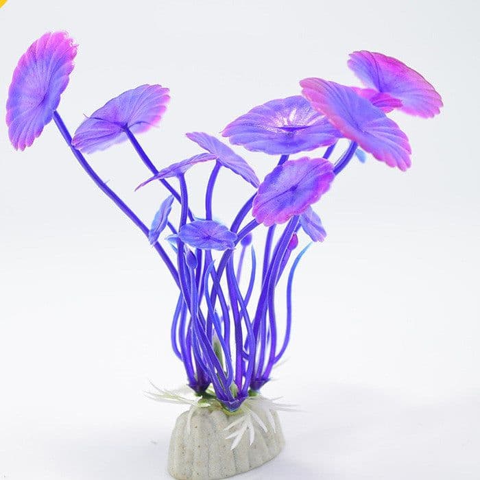 image-Simulation Of Water Plants Lotus Leaves Small Water Plants Aquarium Supplies Fish Tank, Aquarium Environmentally Friendly Landscaping 10Cm Fish Tank Foreground Water Plants