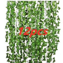 image-Green Silk Artificial Hanging Leaf Garland Plants Vine Leaves Diy For Home Wedding Party Bathroom Garden Decoration