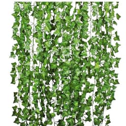 image-Green Silk Artificial Hanging Leaf Garland Plants Vine Leaves Diy For Home Wedding Party Bathroom Garden Decoration