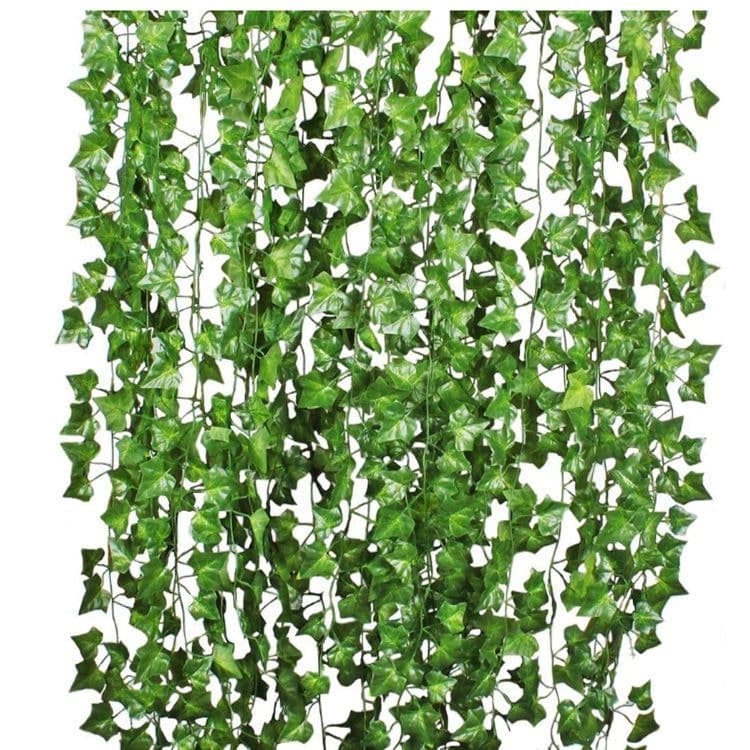 image-Green Silk Artificial Hanging Leaf Garland Plants Vine Leaves Diy For Home Wedding Party Bathroom Garden Decoration
