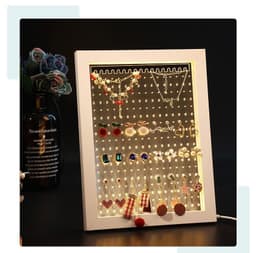 image-Wood Jewelry Rack Earrings Holder Stand Acrylic Sheet Earring Hanging Frame Eardrop Table Earring Bracket