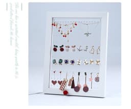 image-Wood Jewelry Rack Earrings Holder Stand Acrylic Sheet Earring Hanging Frame Eardrop Table Earring Bracket