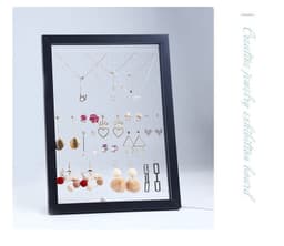 image-Wood Jewelry Rack Earrings Holder Stand Acrylic Sheet Earring Hanging Frame Eardrop Table Earring Bracket