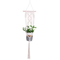 image-Gardening Hand-Woven Flower Pot Net Bag Cotton Rope Tassel Hanging Basket Net Bag