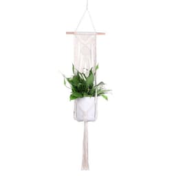 image-Gardening Hand-Woven Flower Pot Net Bag Cotton Rope Tassel Hanging Basket Net Bag