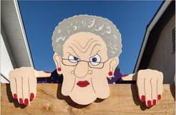 image-Funny Art Garden Fence Decoration Nosy Old Man Lady Gardening Decoration For Home Garden Outdoor Decoration