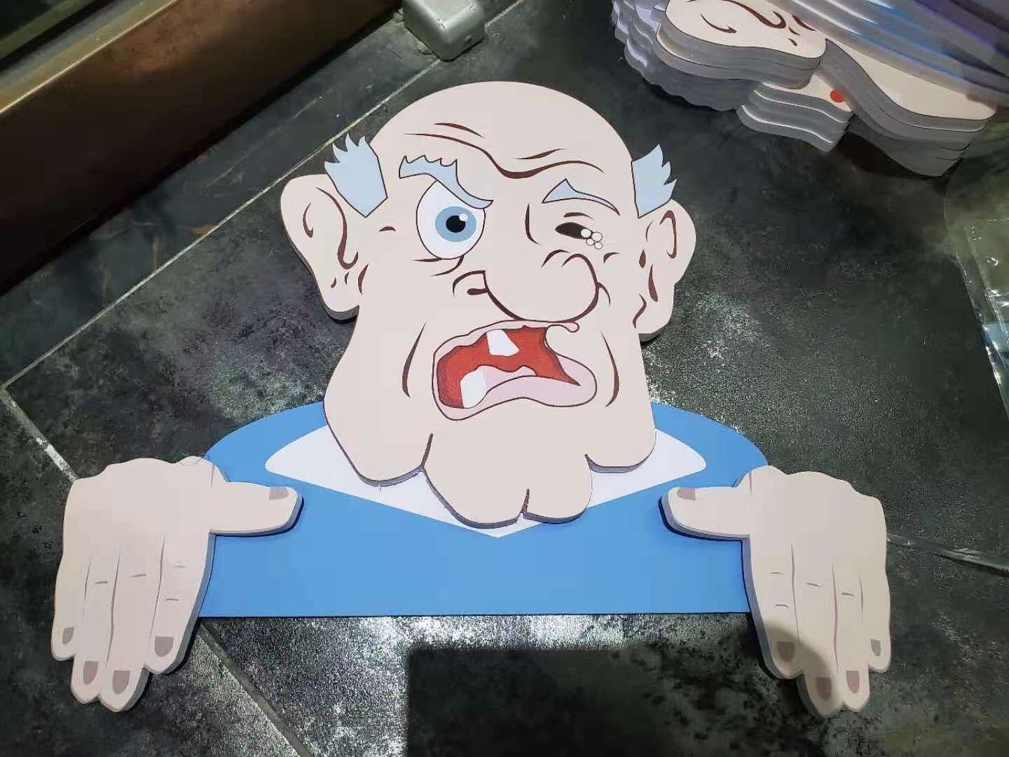 image-Funny Art Garden Fence Decoration Nosy Old Man Lady Gardening Decoration For Home Garden Outdoor Decoration