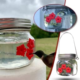 image-Hummingbird Feeder Plastic Flower Bird Feeder Bird Water Feeder Bottle Hanging Garden Outdoor Pet Supplies
