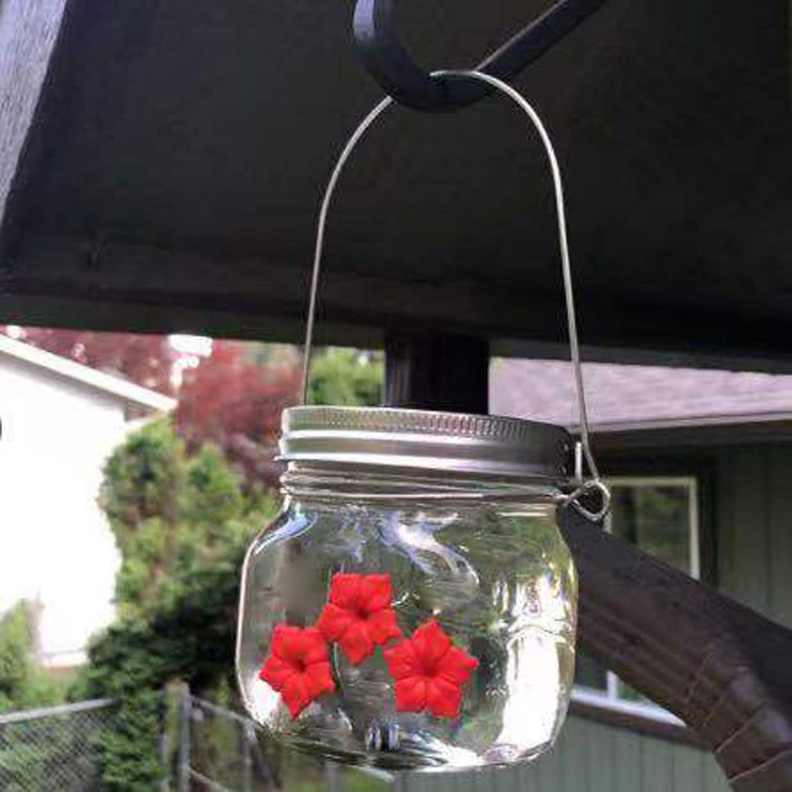 image-Hummingbird Feeder Plastic Flower Bird Feeder Bird Water Feeder Bottle Hanging Garden Outdoor Pet Supplies