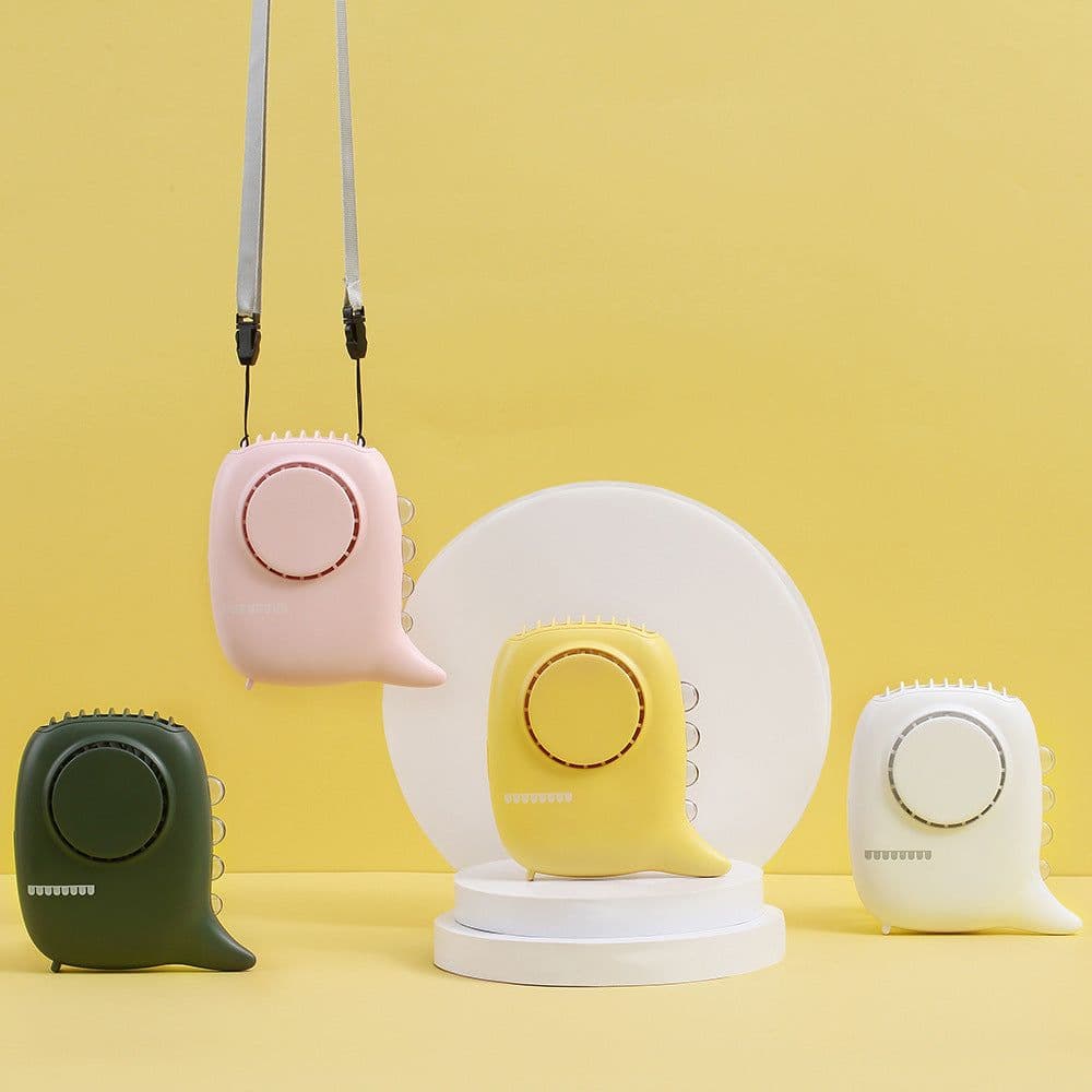 image-USB Rechargeable Mini Fan Electric Portable Air Cooler Hanging Neck Travel Cooling Fan Summer Handheld Small Cooling Fans