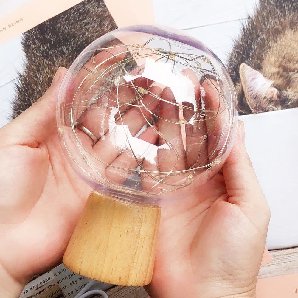 image-LED Crystal Ball Light Fairy Lamp USB Charging Wire String Table Lights For Party Wedding Christmas Bedroom Decoration