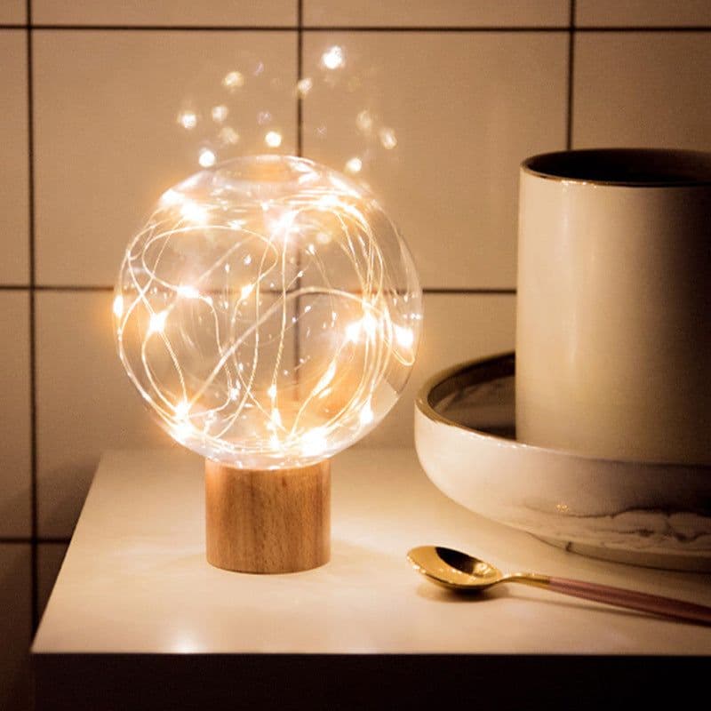 image-LED Crystal Ball Light Fairy Lamp USB Charging Wire String Table Lights For Party Wedding Christmas Bedroom Decoration