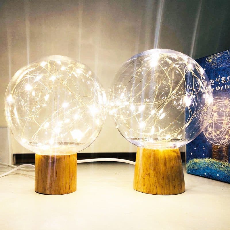 image-LED Crystal Ball Light Fairy Lamp USB Charging Wire String Table Lights For Party Wedding Christmas Bedroom Decoration