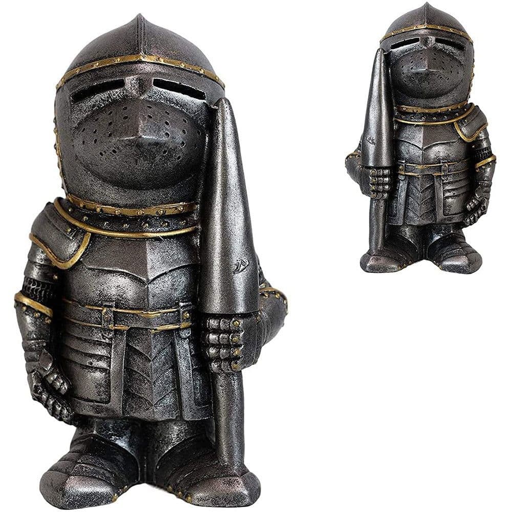 image-Knight Gnomes Guard Garden Statues Resin Knight Dwarf Warrior Gnome Figurines Funny Cavalier Paladin Sculptures For Lawn Decor