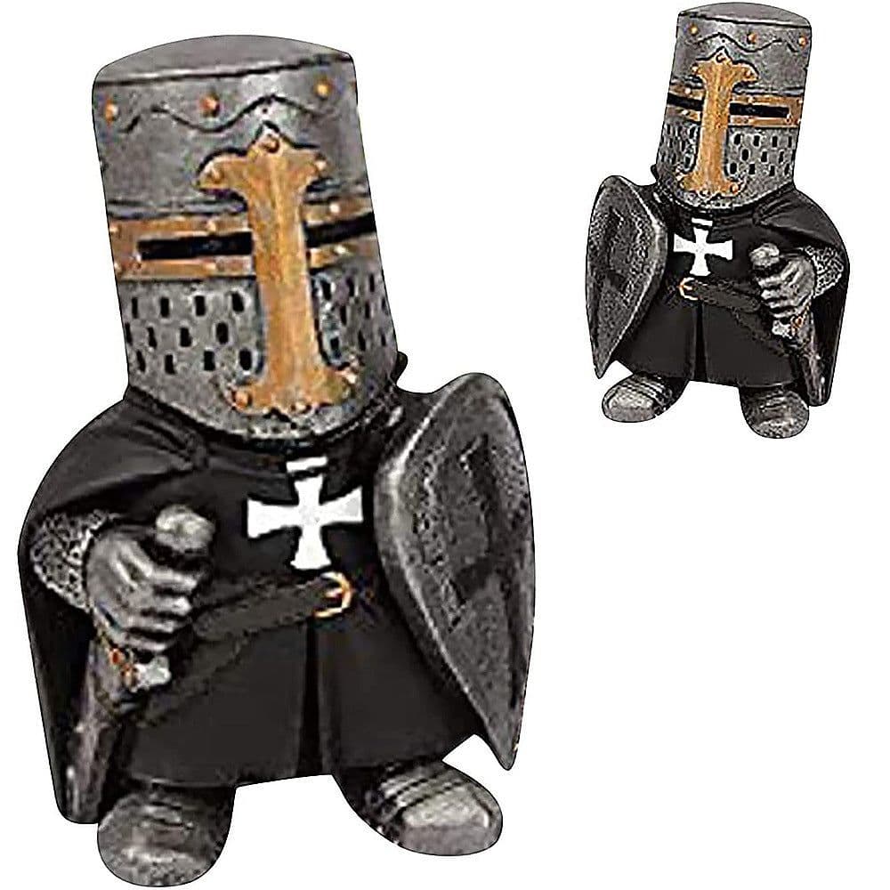 image-Knight Gnomes Guard Garden Statues Resin Knight Dwarf Warrior Gnome Figurines Funny Cavalier Paladin Sculptures For Lawn Decor