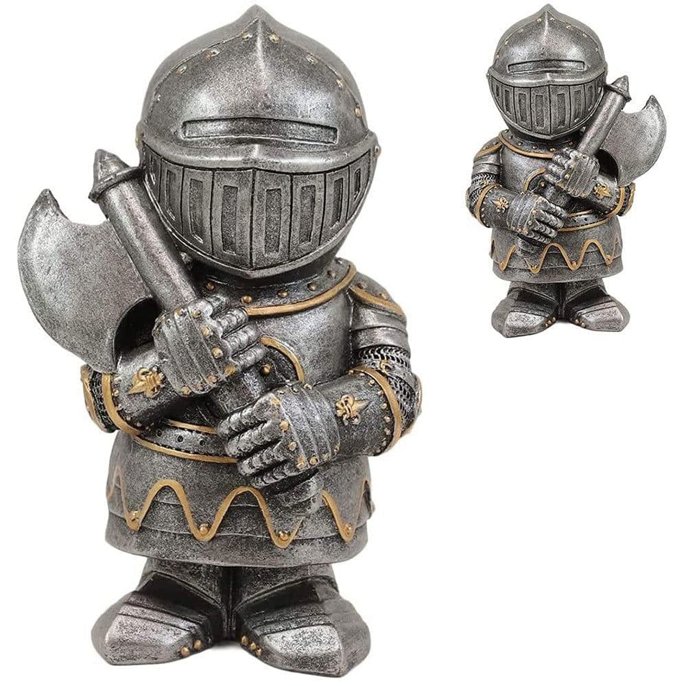 image-Knight Gnomes Guard Garden Statues Resin Knight Dwarf Warrior Gnome Figurines Funny Cavalier Paladin Sculptures For Lawn Decor