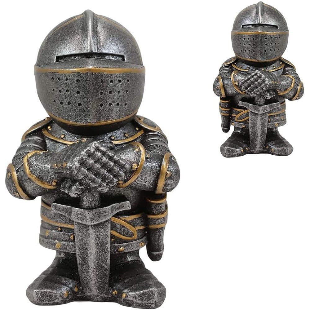 image-Knight Gnomes Guard Garden Statues Resin Knight Dwarf Warrior Gnome Figurines Funny Cavalier Paladin Sculptures For Lawn Decor