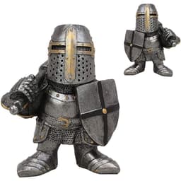 image-Knight Gnomes Guard Garden Statues Resin Knight Dwarf Warrior Gnome Figurines Funny Cavalier Paladin Sculptures For Lawn Decor