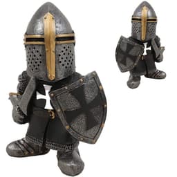 image-Knight Gnomes Guard Garden Statues Resin Knight Dwarf Warrior Gnome Figurines Funny Cavalier Paladin Sculptures For Lawn Decor