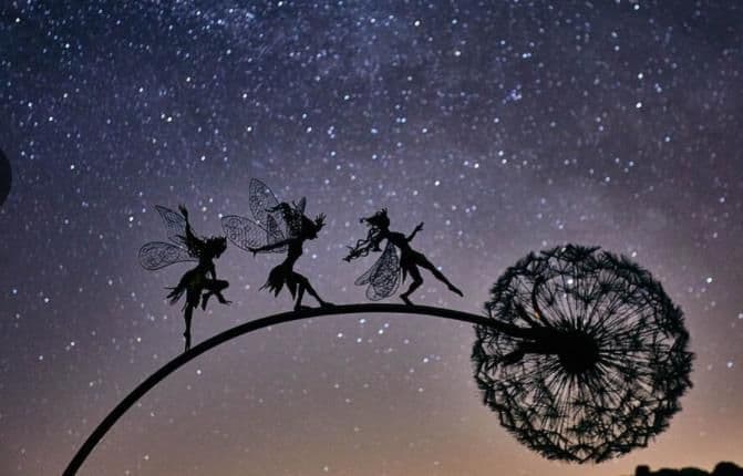 image-Flower Fairy Garden Miniature Sculptures Fairy Garden Mythical Faery Garden Dandelion Figurine Fairies Pixies Decor