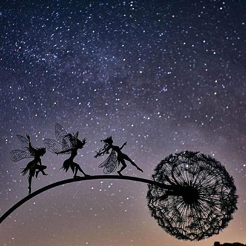image-Flower Fairy Garden Miniature Sculptures Fairy Garden Mythical Faery Garden Dandelion Figurine Fairies Pixies Decor