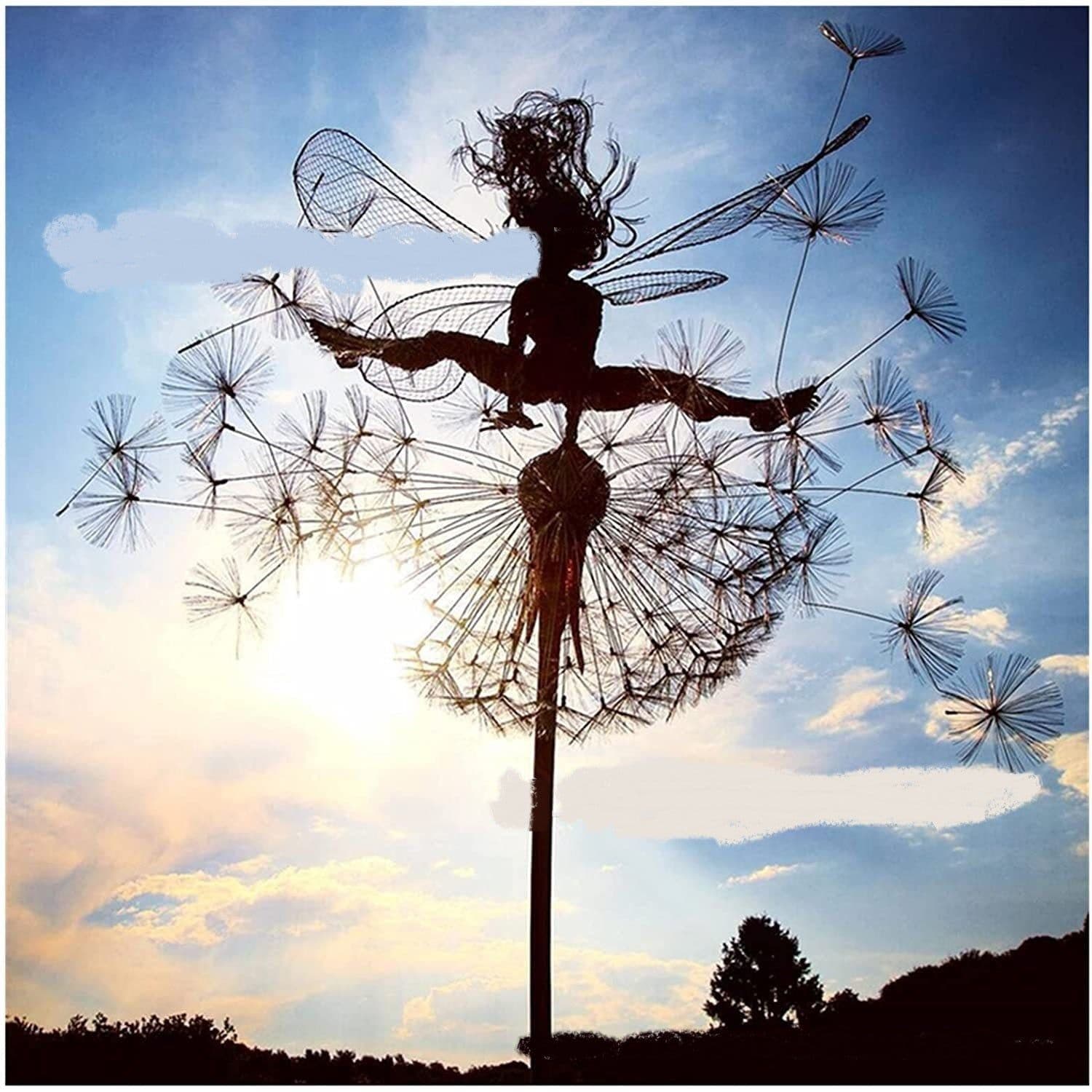 image-Flower Fairy Garden Miniature Sculptures Fairy Garden Mythical Faery Garden Dandelion Figurine Fairies Pixies Decor
