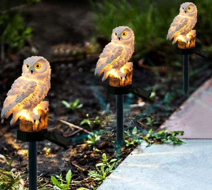 image-Solar Owl Garden Light Outdoor LED Lawn Lamp For Garden Decoration Waterproof Christmas Lights Outdoor Solar Lamp Post