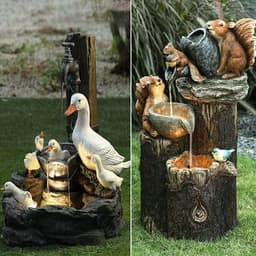 image-Duck Family Garden Statue Ornament Figurine