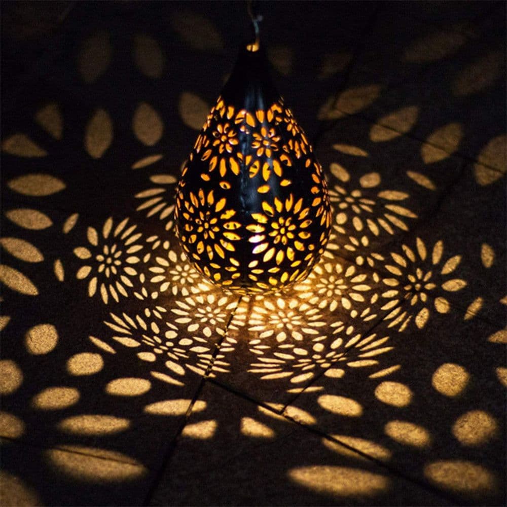 image-Waterproof Solar Garden Light LED Lantern Hanging Outdoor Solar Lamp Olive Shape Sensitive Sensor Control Solar Powered Lamp