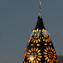 image-Waterproof Solar Garden Light LED Lantern Hanging Outdoor Solar Lamp Olive Shape Sensitive Sensor Control Solar Powered Lamp