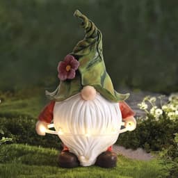 image-Garden Dwarf Statue-Resin Dwarf Statue Solar Led Lights Resin Crafts Outdoor Decoration Garden Lights Sculpture Ornaments