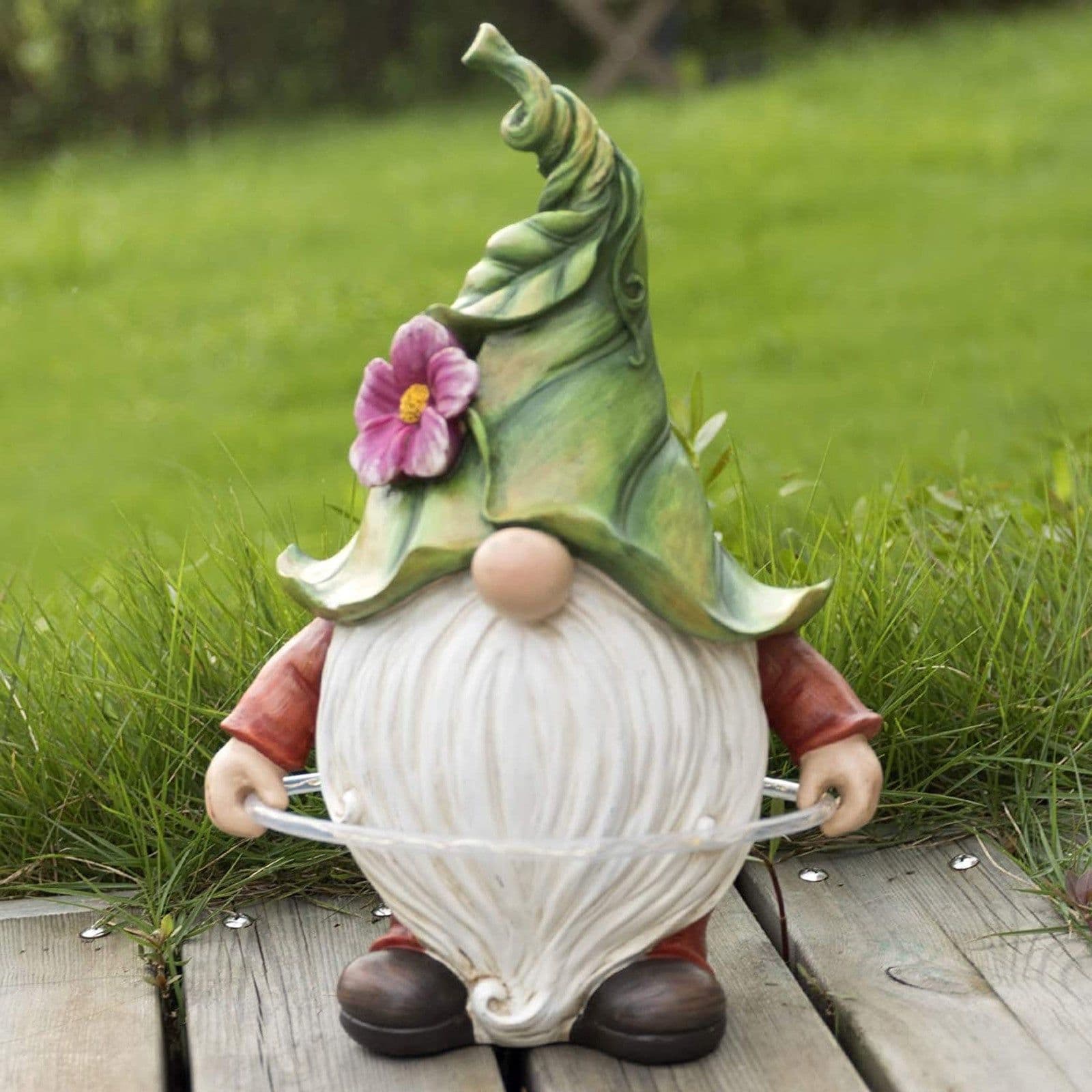 image-Garden Dwarf Statue-Resin Dwarf Statue Solar Led Lights Resin Crafts Outdoor Decoration Garden Lights Sculpture Ornaments