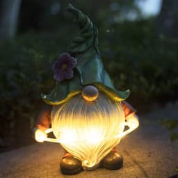 image-Garden Dwarf Statue-Resin Dwarf Statue Solar Led Lights Resin Crafts Outdoor Decoration Garden Lights Sculpture Ornaments