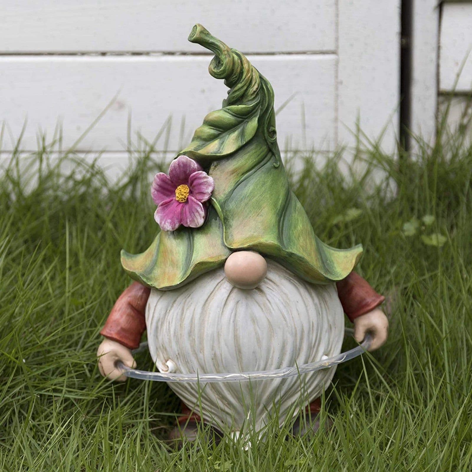 image-Garden Dwarf Statue-Resin Dwarf Statue Solar Led Lights Resin Crafts Outdoor Decoration Garden Lights Sculpture Ornaments