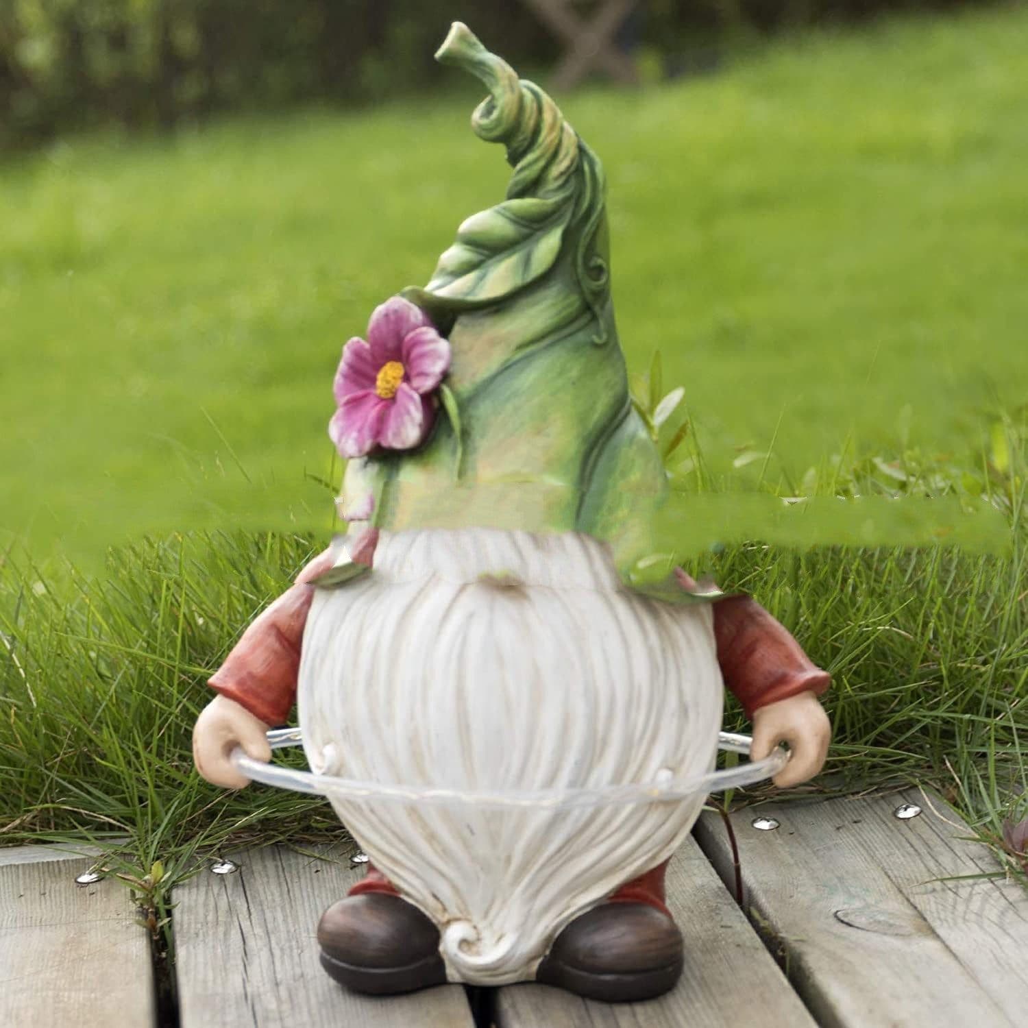 image-Garden Dwarf Statue-Resin Dwarf Statue Solar Led Lights Resin Crafts Outdoor Decoration Garden Lights Sculpture Ornaments
