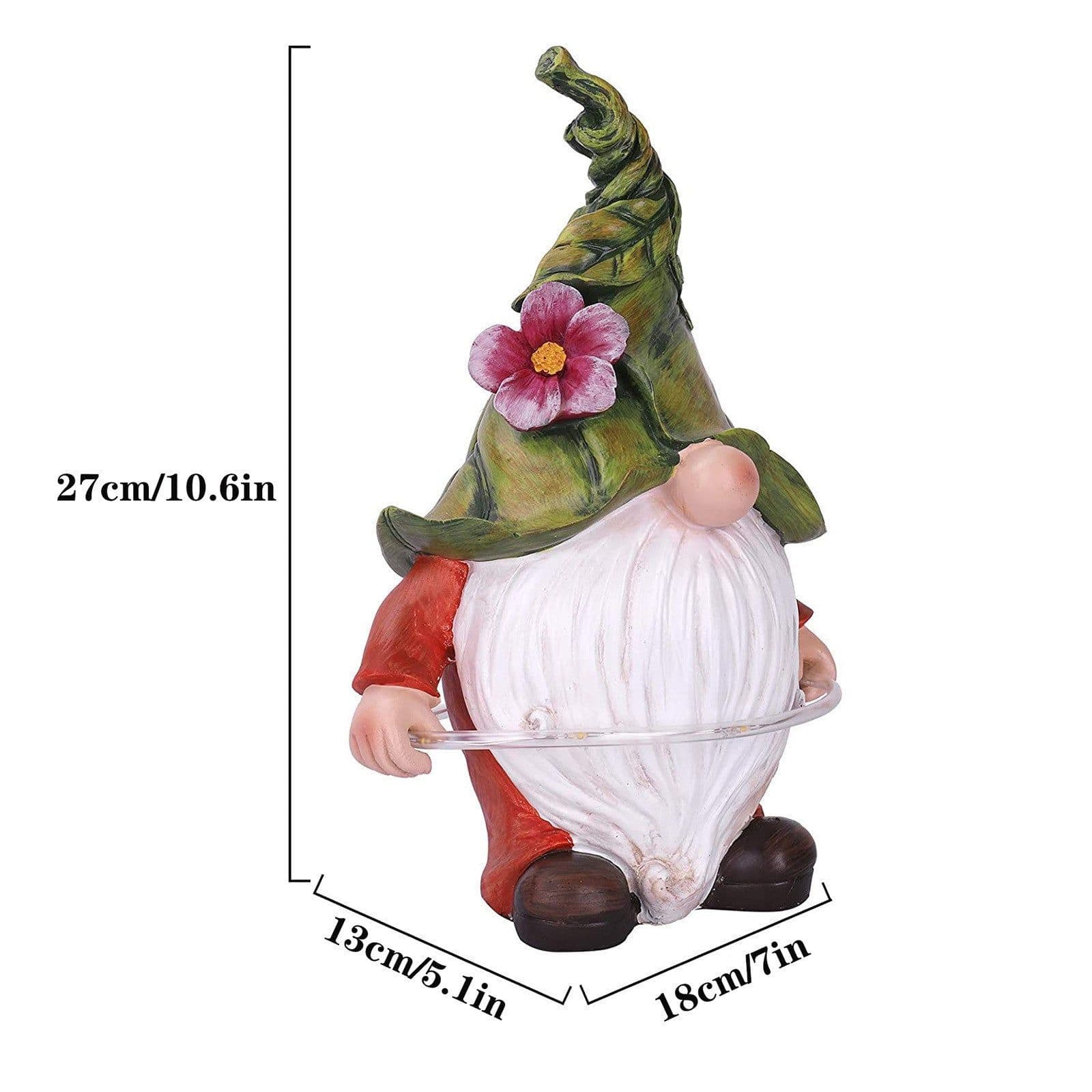 image-Garden Dwarf Statue-Resin Dwarf Statue Solar Led Lights Resin Crafts Outdoor Decoration Garden Lights Sculpture Ornaments