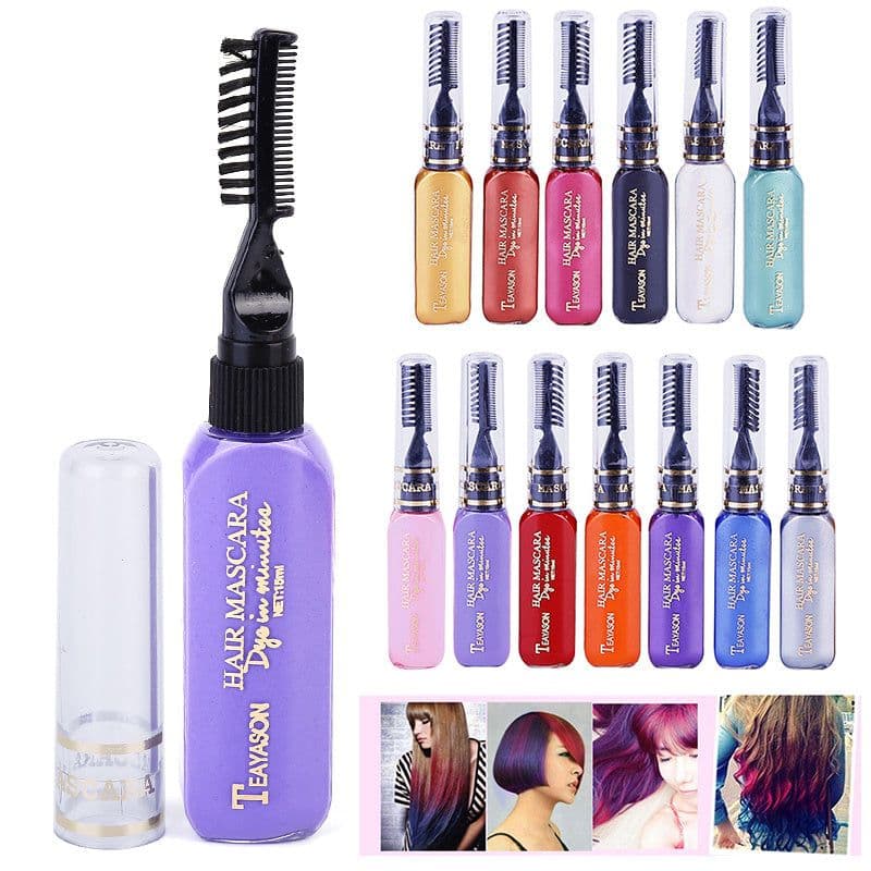 image-DIY Dye Stick One-off Hair Color Dye Comb Temporary Crayons Hair Color Comb Washable Hair Dye Crayons