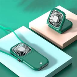 image-Hands-free Neck-Fan Band Hands-Free Hanging USB Rechargeable Dual Cooling Fan Mini Air Cooler Summer Portable Foldable Fan