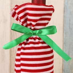 image-Christmas Decorations Striped Christmas Wine Bottle Set