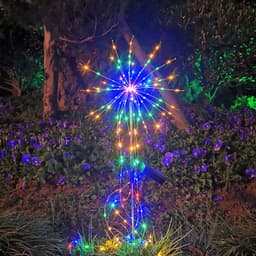 image-Solar Powered Garden Flowers Firework Lights Outdoor Copper Wire Lights Waterproof LED Light For Garden Lawn Landscape Lamp