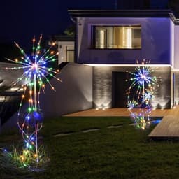 image-Solar Powered Garden Flowers Firework Lights Outdoor Copper Wire Lights Waterproof LED Light For Garden Lawn Landscape Lamp