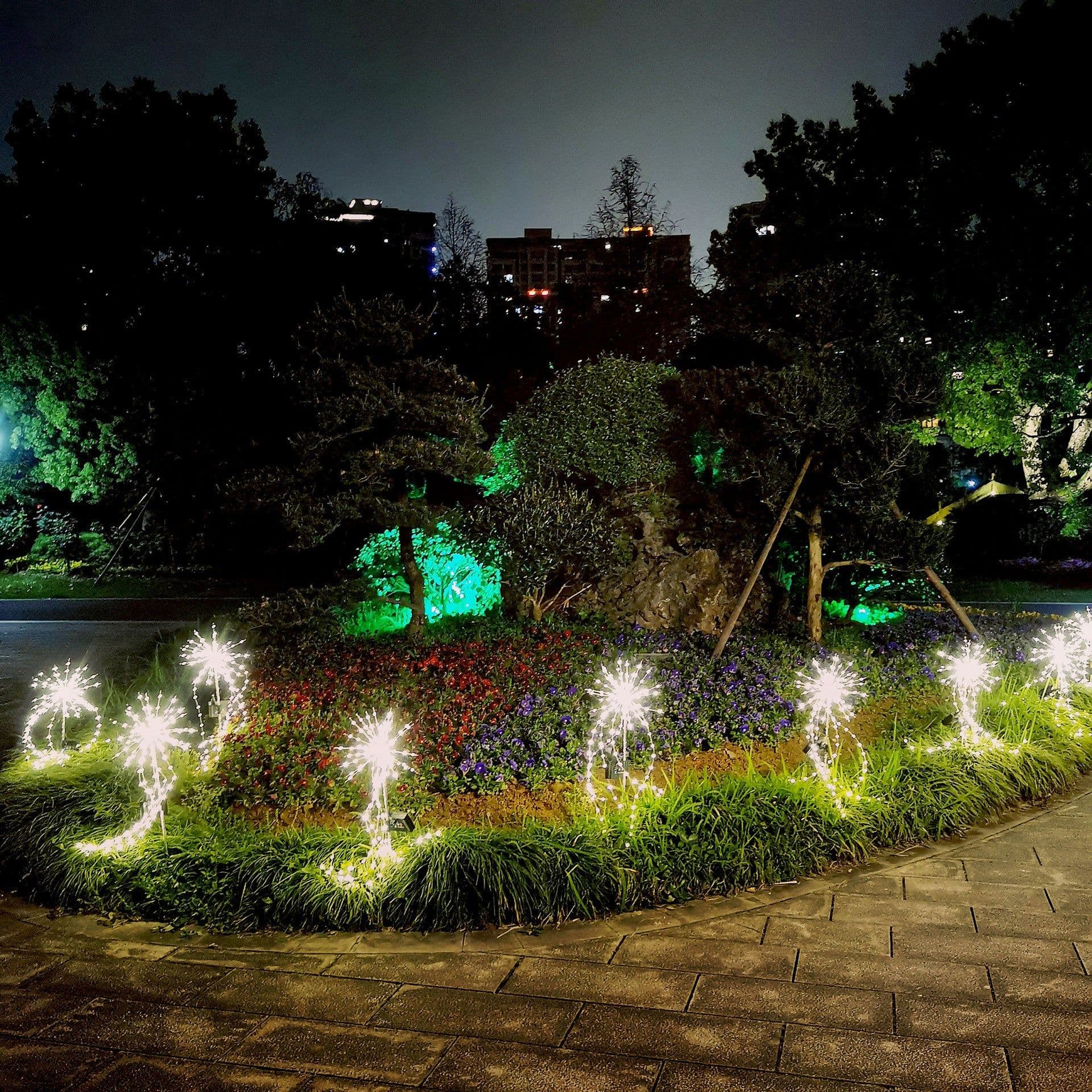 image-Solar Powered Garden Flowers Firework Lights Outdoor Copper Wire Lights Waterproof LED Light For Garden Lawn Landscape Lamp