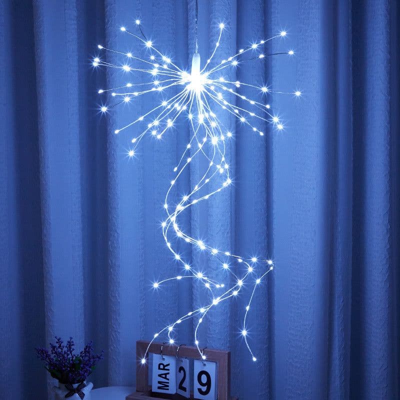 image-Solar Powered Garden Flowers Firework Lights Outdoor Copper Wire Lights Waterproof LED Light For Garden Lawn Landscape Lamp